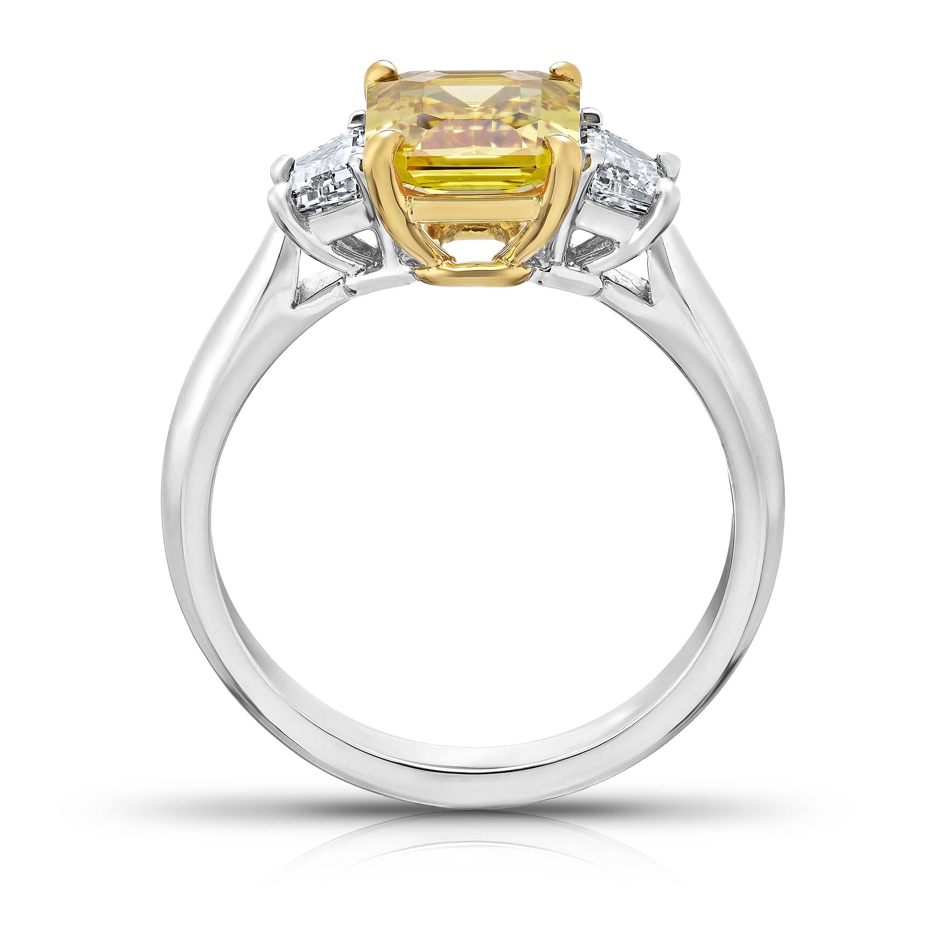 2.5 carat emerald cut diamond ring