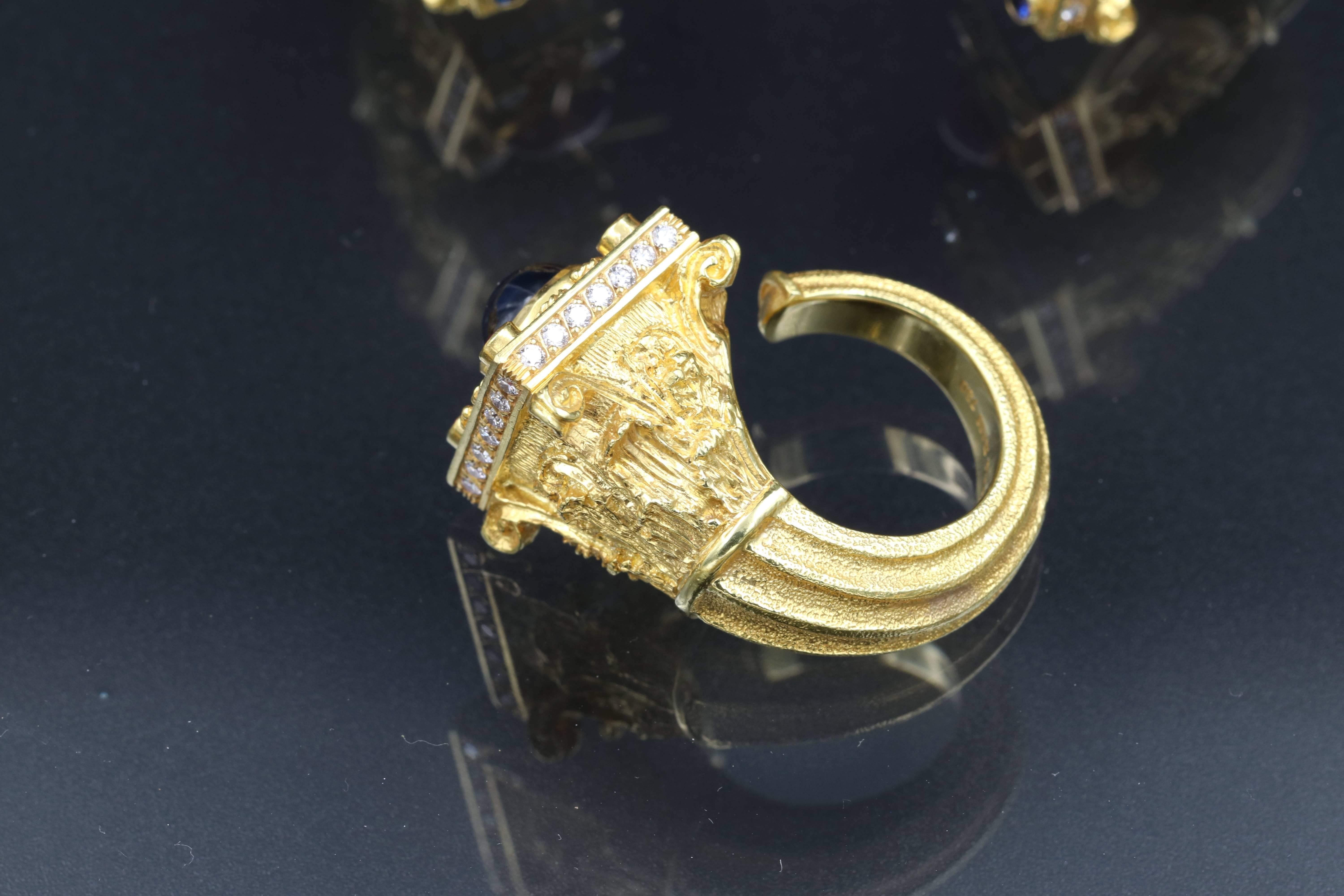 Byzantine Gold, Diamonds, Rubies and Sapphires Set by Maramenos