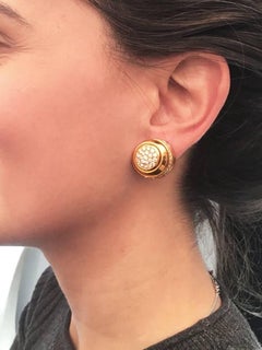 18 Karat Rose Gold 2.57 Carat Round Diamonds "Dome" Demi Pavé Earrings