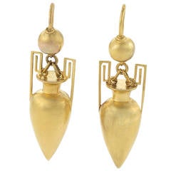 English Antique Amphora Gold Earrings
