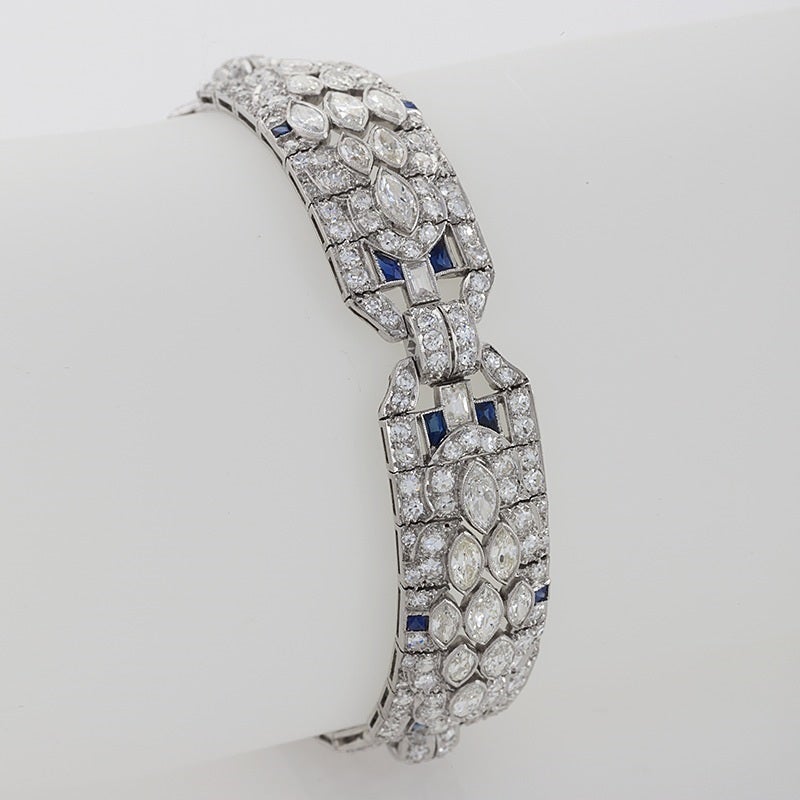 1920s Art Deco Diamond and Platinum Bracelet In Excellent Condition In New York, NY