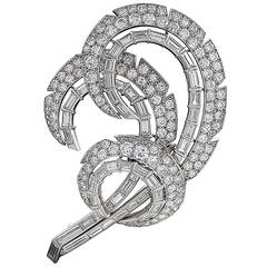 Cartier Mid 20th Century Diamond Platinum Brooch 6