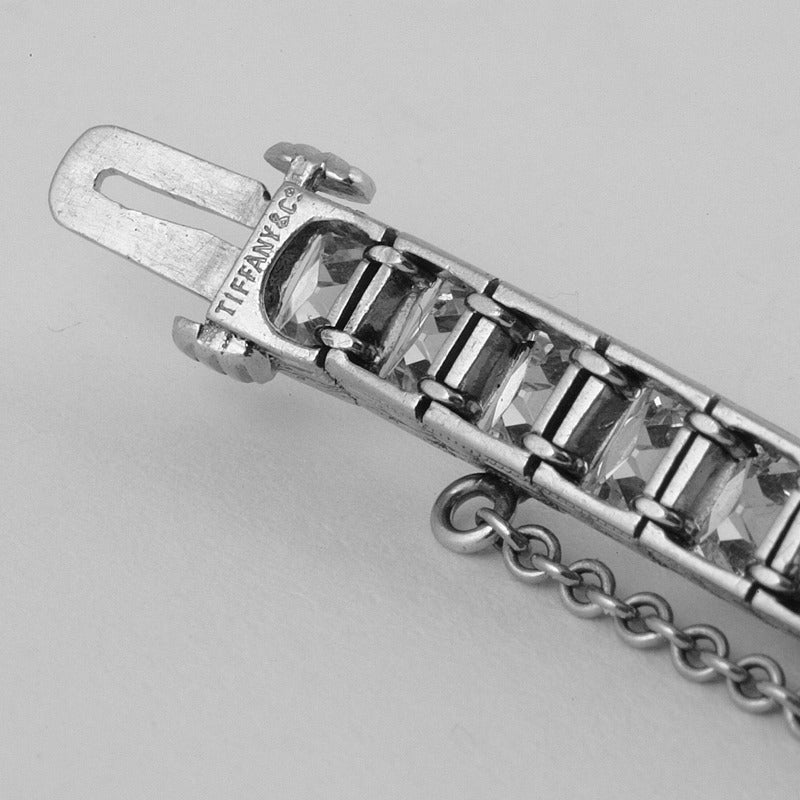 Women's Tiffany & Co. Art Deco French Cut Diamond and Platinum Line Bracelet
