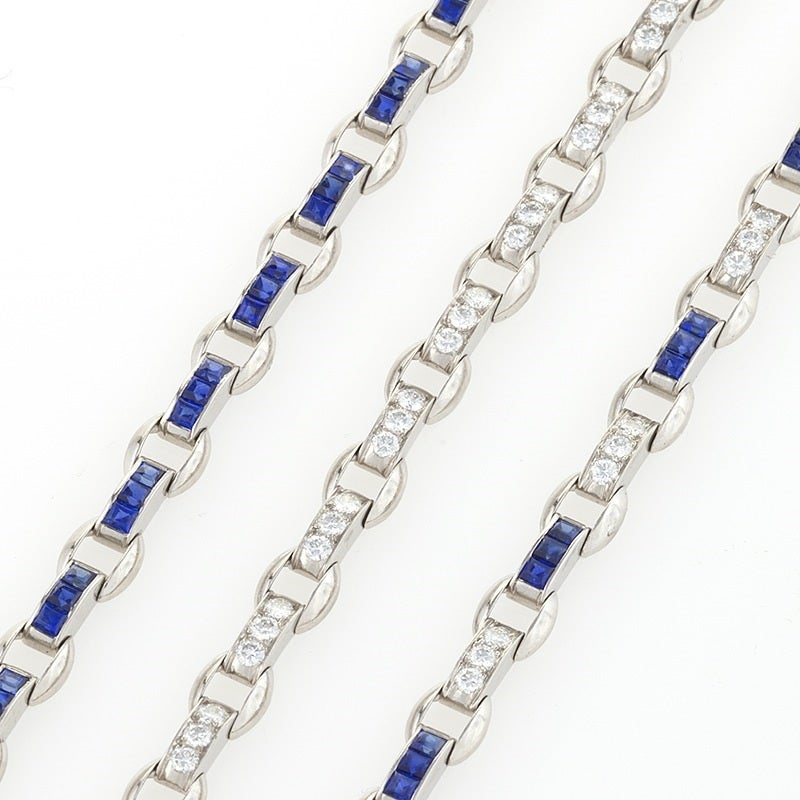 Oscar Heyman Suite of Three Sapphire Diamond Platinum Bracelets In Excellent Condition In New York, NY