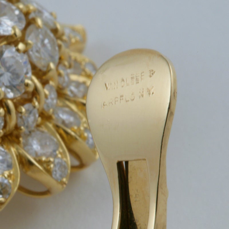 Women's Van Cleef & Arpels 1960s Diamond and Gold Earrings