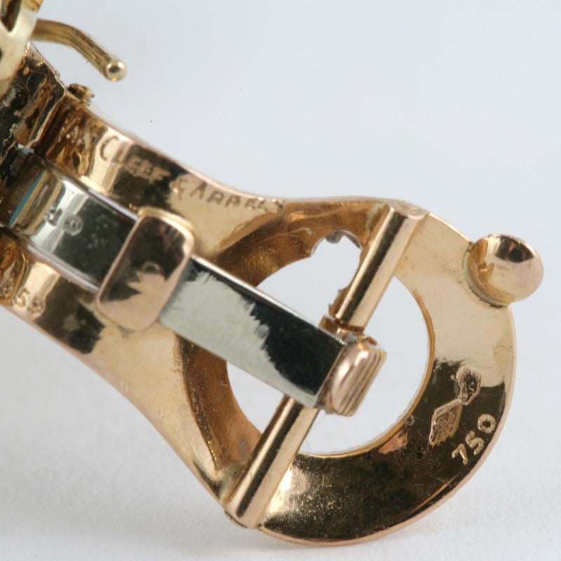 Women's Van Cleef & Arpels Mid-20th Century Turquoise Diamond Earrings