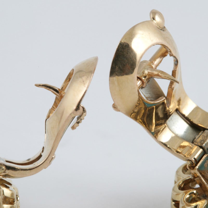 Van Cleef & Arpels Mid-20th Century Turquoise Diamond Earrings 1