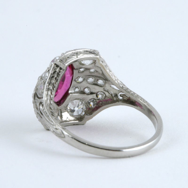 art deco ruby and diamond ring