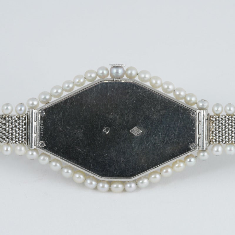 Paul Brandt Lady's Platinum Belle Epoque Rock Crystal Pearl Diamond