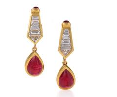 Bulgari Late 20th Century Diamond and Ruby Earrings