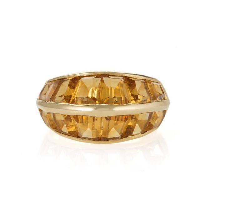 René Boivin/Suzanne Belperron Art Deco 'Crest' Citrine and Gold Ring at ...