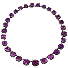 Antique English Georgian Amethyst Rivière Necklace 1