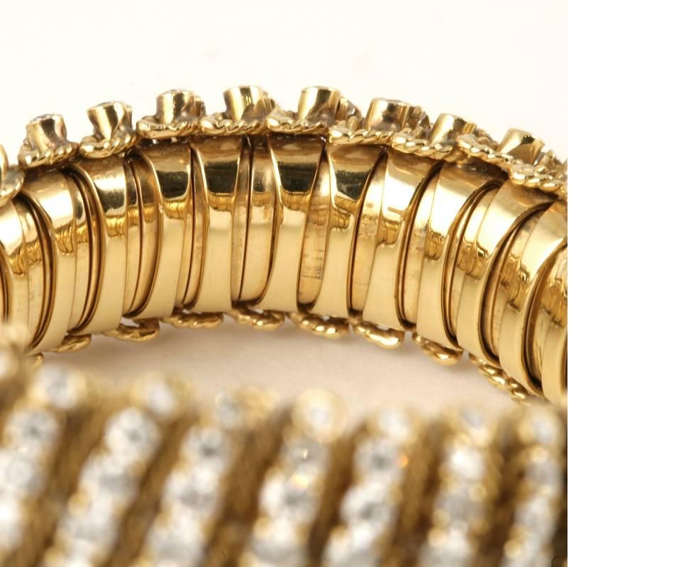 Women's Van Cleef & Arpels 1960's Diamond and Gold Couscous Bracelet
