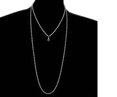Edwardian Pearl Diamond Platinum Long Chain Necklace