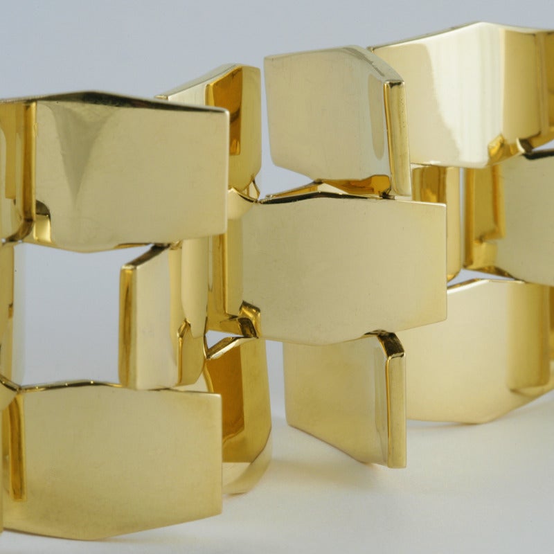 Cellini Italian 1980's Gold Link Bracelet 3