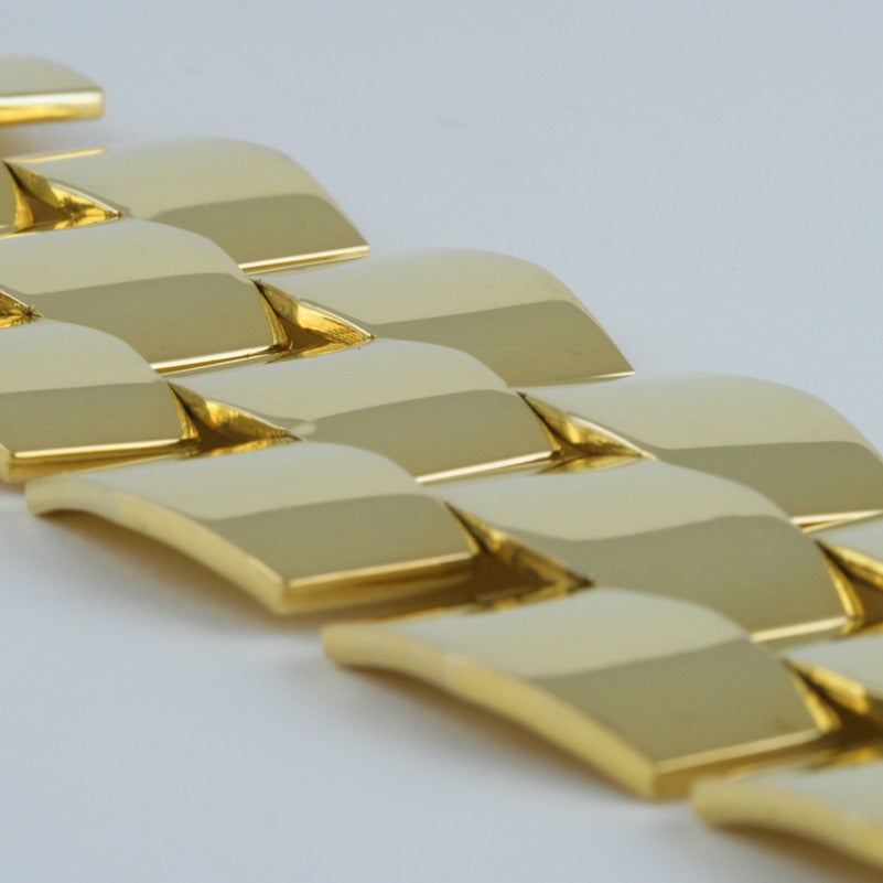 Cellini Italian 1980's Gold Link Bracelet 4