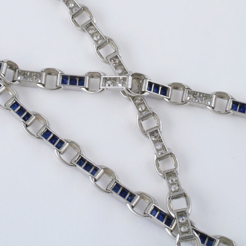Oscar Heyman Suite of Three Sapphire Diamond Platinum Bracelets 5