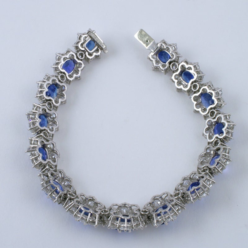 Van Cleef & Arpels Sapphire Diamond Platinum Bracelet 1
