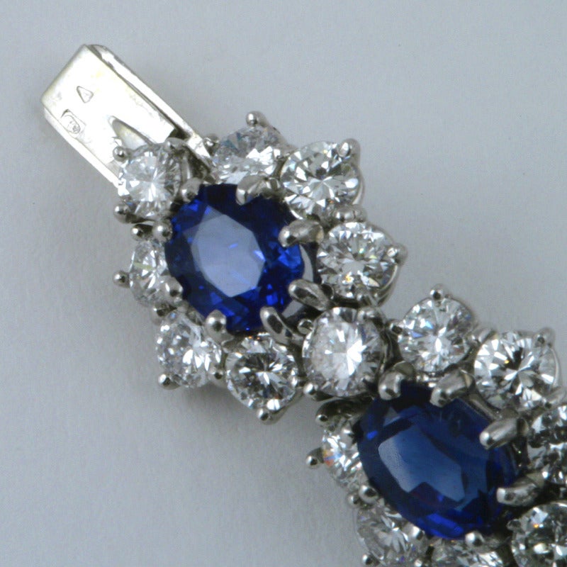 Women's Van Cleef & Arpels Sapphire Diamond Platinum Bracelet