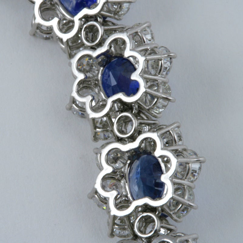 Van Cleef & Arpels Sapphire Diamond Platinum Bracelet 3