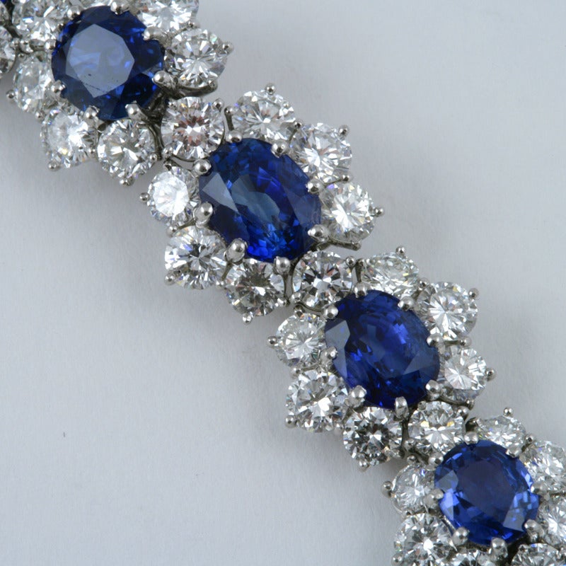 Van Cleef & Arpels Sapphire Diamond Platinum Bracelet 4