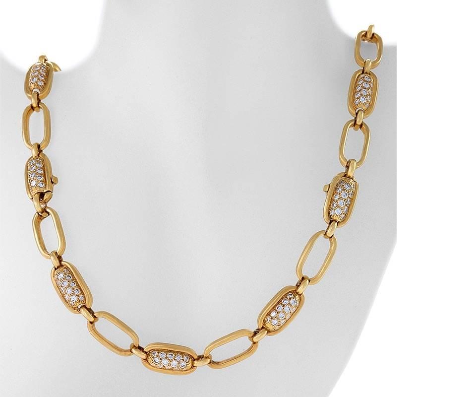 Women's Van Cleef & Arpels Set of Three Diamond Gold Convertible Link Bracelets Necklace
