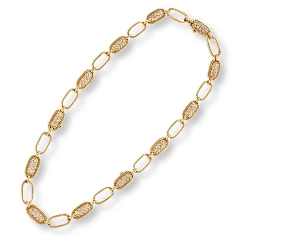 Van Cleef & Arpels Set of Three Diamond Gold Convertible Link Bracelets Necklace 1