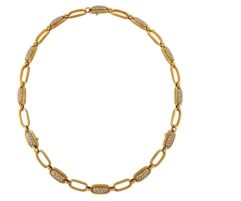 Van Cleef & Arpels Set of Three Diamond Gold Convertible Link Bracelets Necklace 2