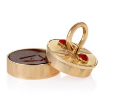 Cartier London Mid-20th Century Gold and Enamel Pillbox