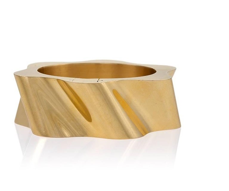 French Modernist Gold Cuff Bracelet or Watch at 1stDibs