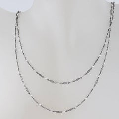 French Belle Epoque Pearl and Platinum Long Chain