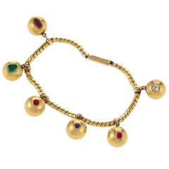 English Victorian R-E-G-A-R-D Gold Acrostic Bracelet