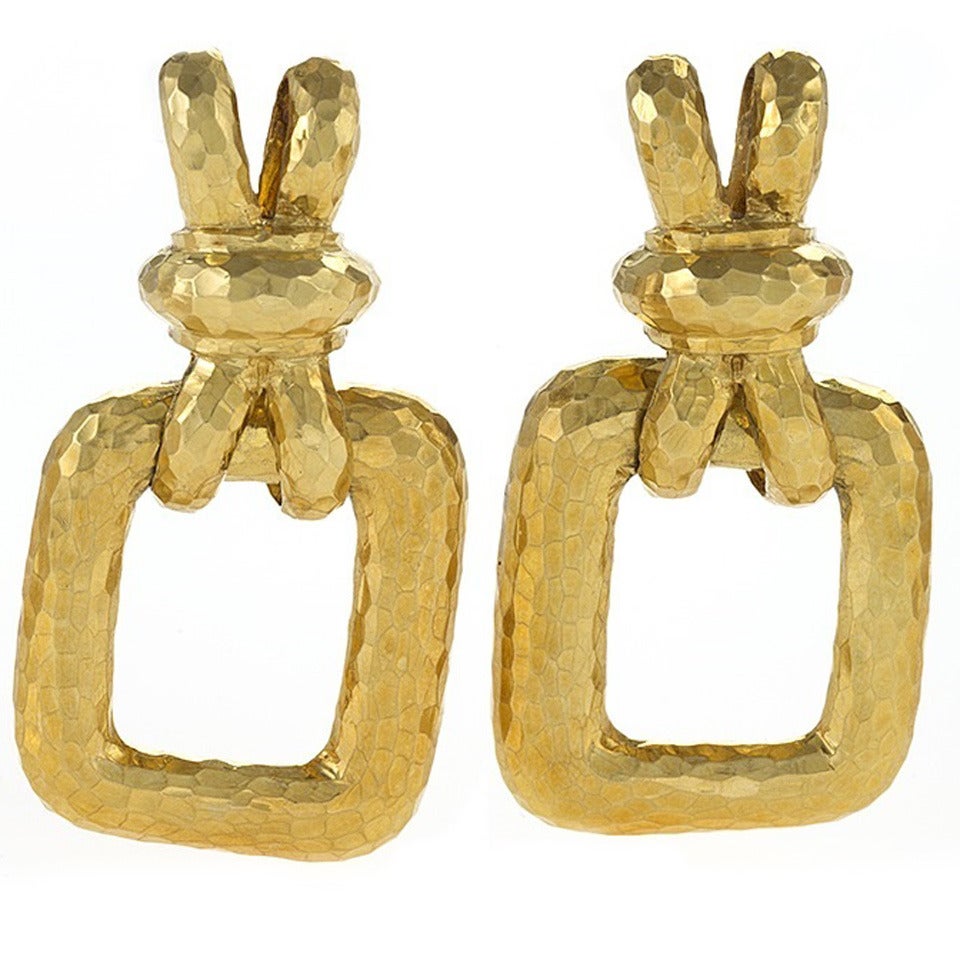 David Webb Mid-20th Century Gold Earrings