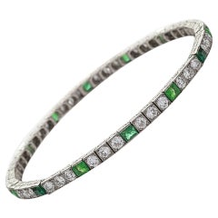 Van Cleef & Arpels Paris 1920 Art Deco Smaragd-Diamant-Platin-Armband