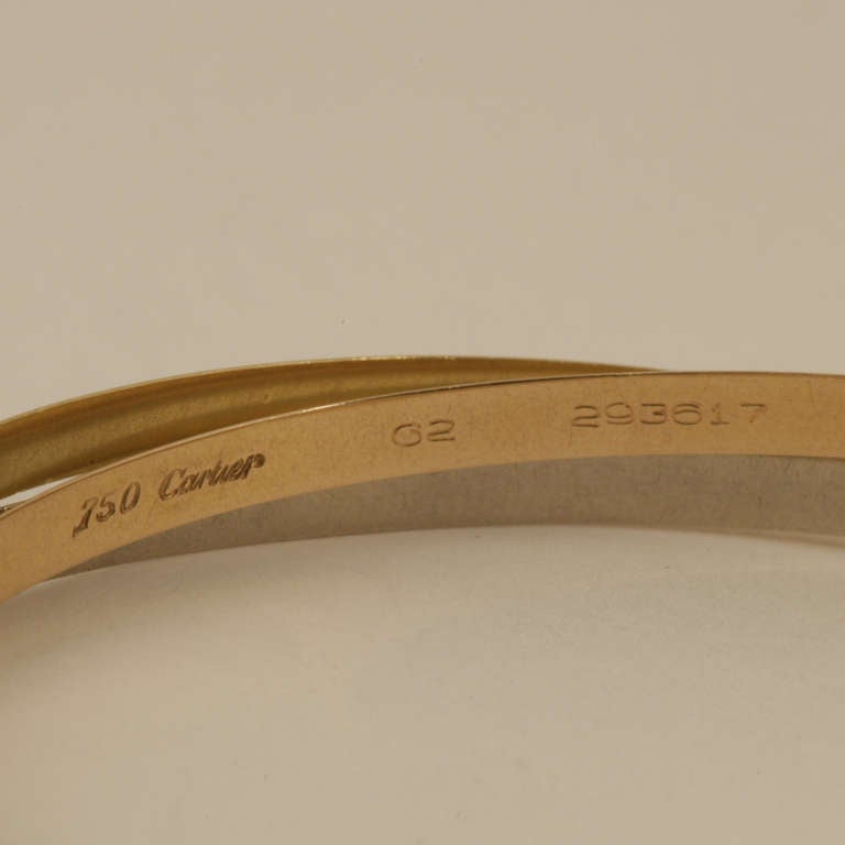 Cartier Trinity Tricolor Gold Bangle Bracelets In Excellent Condition In New York, NY