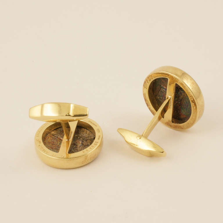 Bulgari Gold and Ancient Coin Cufflinks