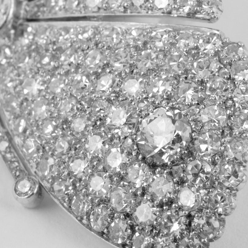 Women's Late Art Deco Diamond Platinum Moth Brooch