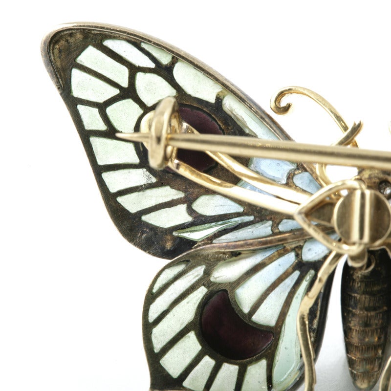 art nouveau butterfly brooch