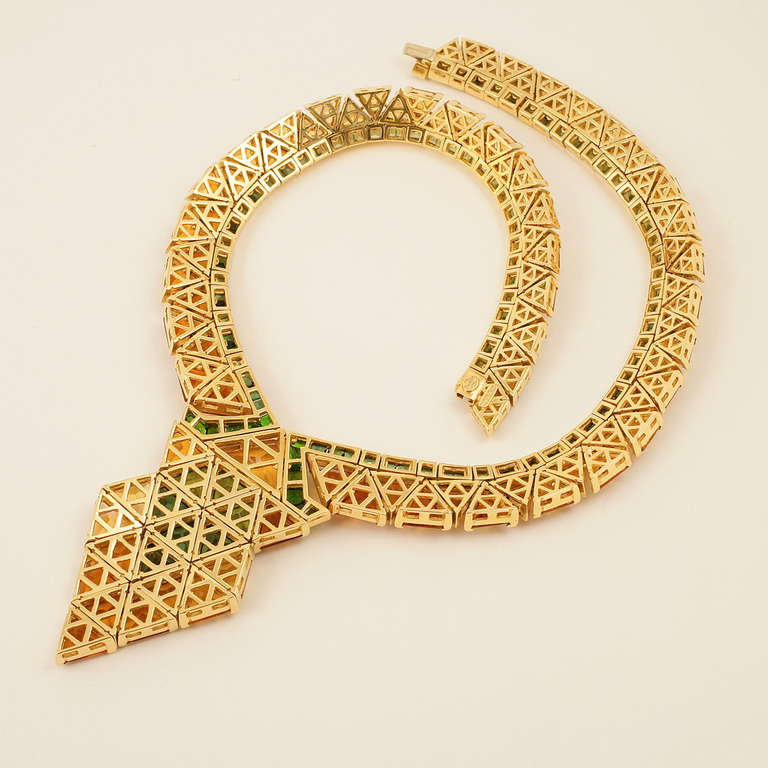 Women's Marina B. Citrine Tourmaline Gold Necklace