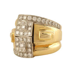 David Webb Mid-20th Century Diamond, Platinum and Gold Ring