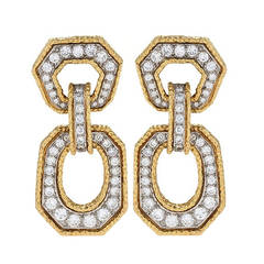 Van Cleef & Arpels 1960's Diamond Gold 'Door Knocker' Earrings