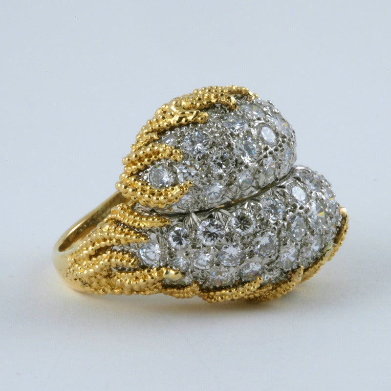 Women's 1960's Diamond Gold and Platinum Ring