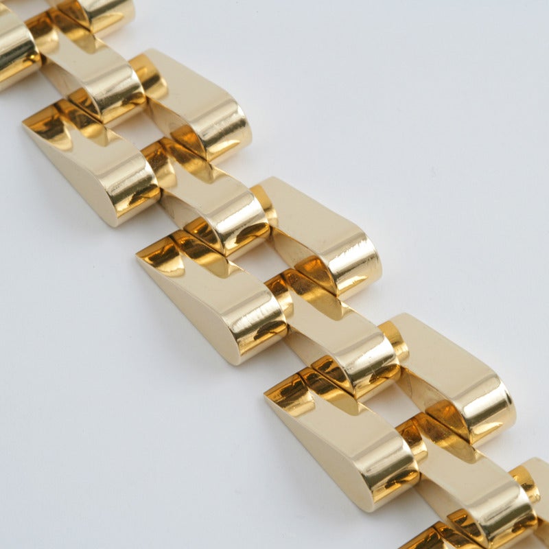 Women's Retro Gold Tank Track Bracelet