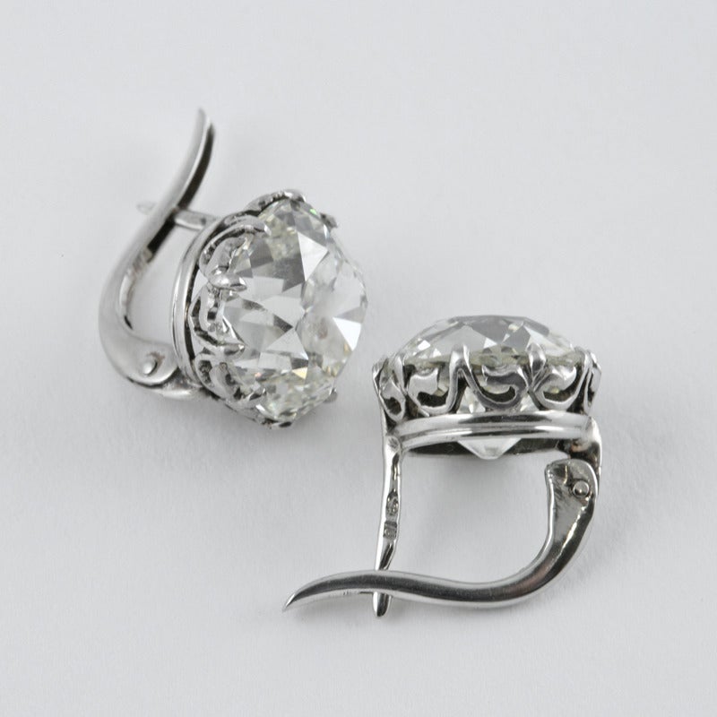 old mine cut diamond earrings