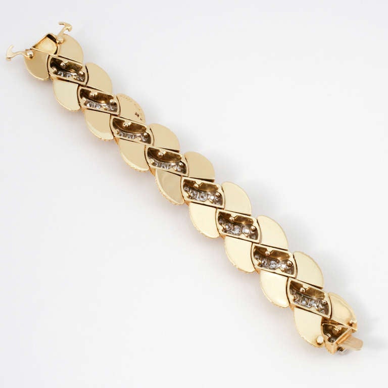 Van Cleef & Arpels Mid 20th Century Diamond Gold Bracelet 1