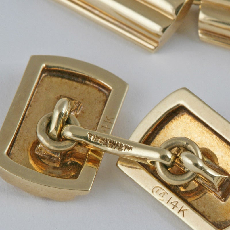 Men's Tiffany & Co. 1950s Gold Cuff Links For Sale