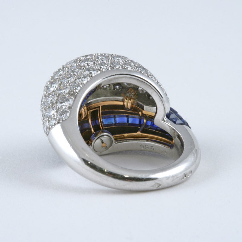 Women's Van Cleef & Arpels Diamond and ‘Mystery’ Set Sapphire Ring