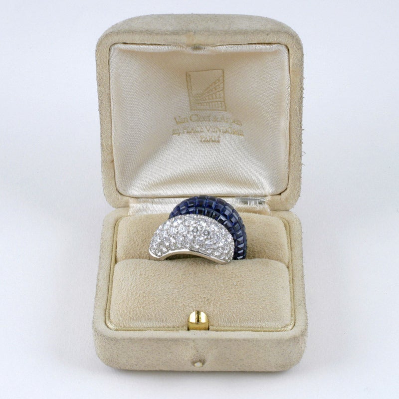 Van Cleef & Arpels Diamond and ‘Mystery’ Set Sapphire Ring 4