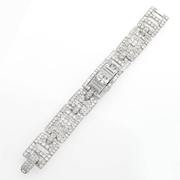 Charlton Lady's Platinum and Diamond Art Deco Bracelet Watch