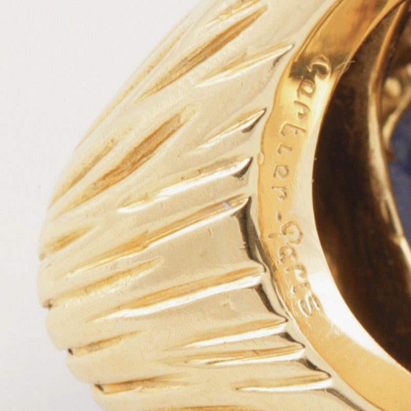 Cartier Mid 20th Century Lapis Lazuli Gold Ring 1